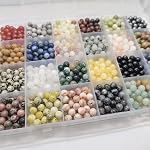 960pcs Perles de pierre naturelles Cristaux Rond Véritables Perles Perles De Pierre DIY Gemme pour la fabrication de bijoux bracelet(6mm,24 Couleur GangGangHao 24 Perles de pierre ronde réelle couleur en vrac DIY pour boucles d'oreilles en collier faisant des fournitures de perles