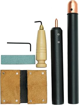 Flint Knapping Tools, Flint Knapping kit for pros and Beginners, Crafting Obsidian Stone and Crystal. The kit Includes 1 Hand pad, 1 Copper Bopper, 1 Pressure flaker, and 1 awl.
