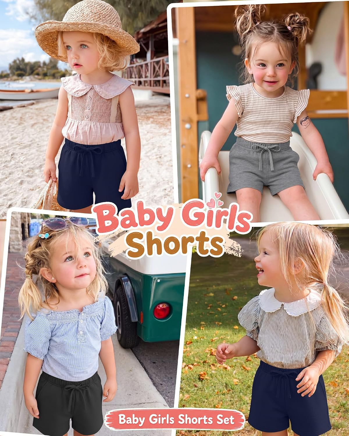 3 Pack Toddler Girls Shorts