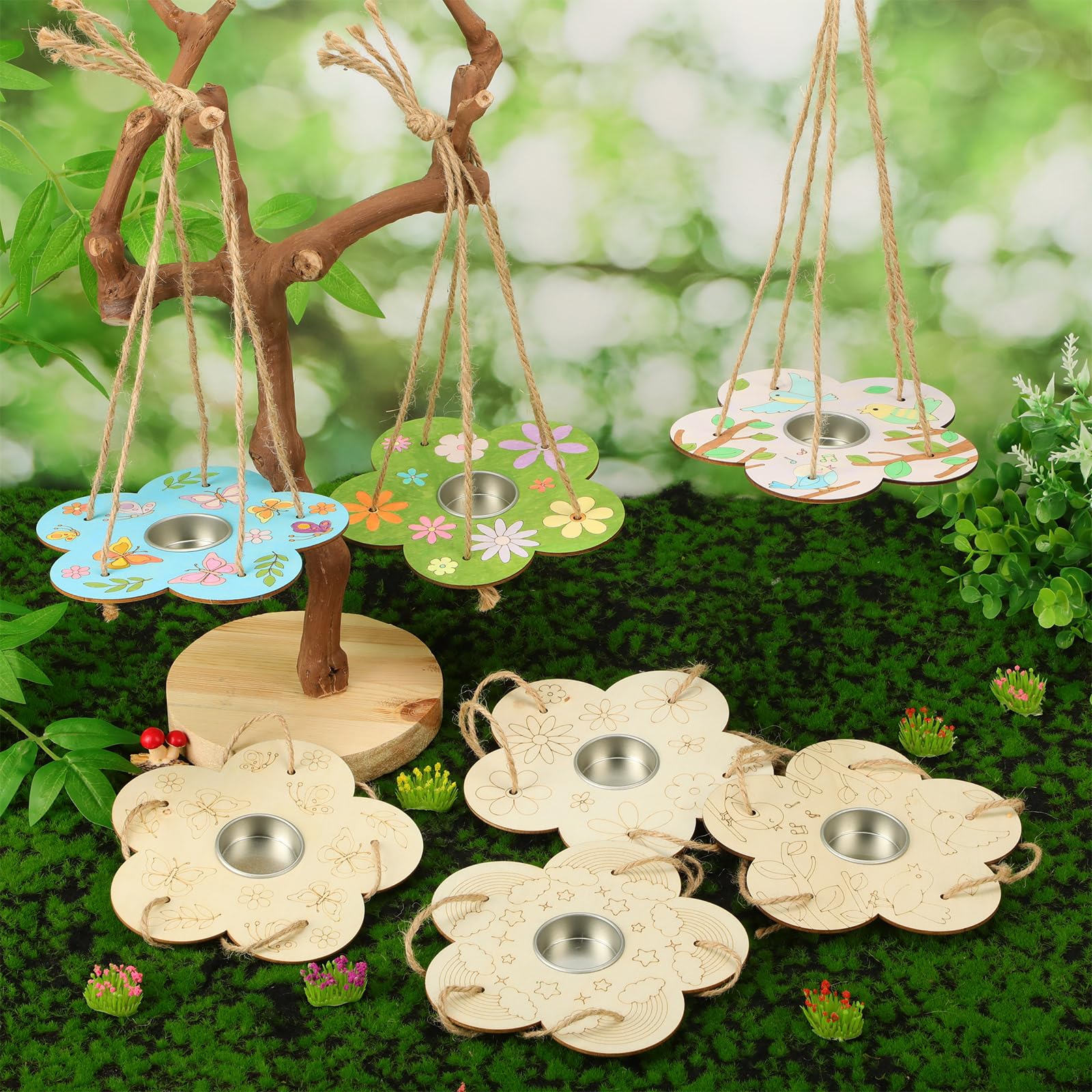 DoubleFill Kit di mangiatoia per uccelli per bambini dai 3 agli 8 anni, mangiatoia per uccelli in legno fai da te per costruire arti e mestieri per bambini fai da te i tuoi ornamenti in legno non