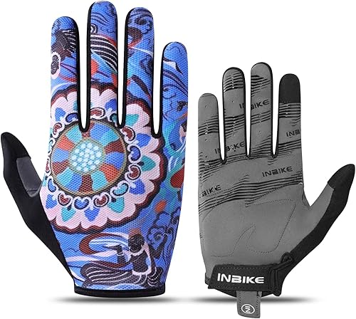 INBIKE Guantes de ciclismo para hombres y mujeres, guantes de bicicleta transpirables con dedos completos, antideslizantes, pantalla táctil,