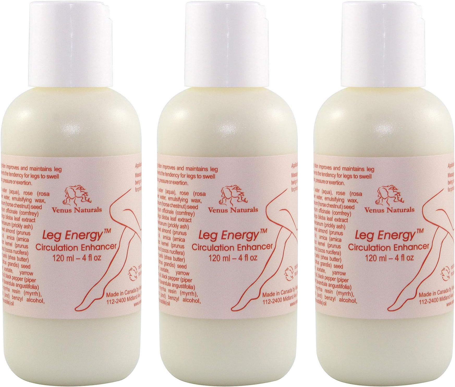 Leg Energy 3 Bottles - Lotion for Varicose Veins and Poor Leg Circulation - Best Value Pack