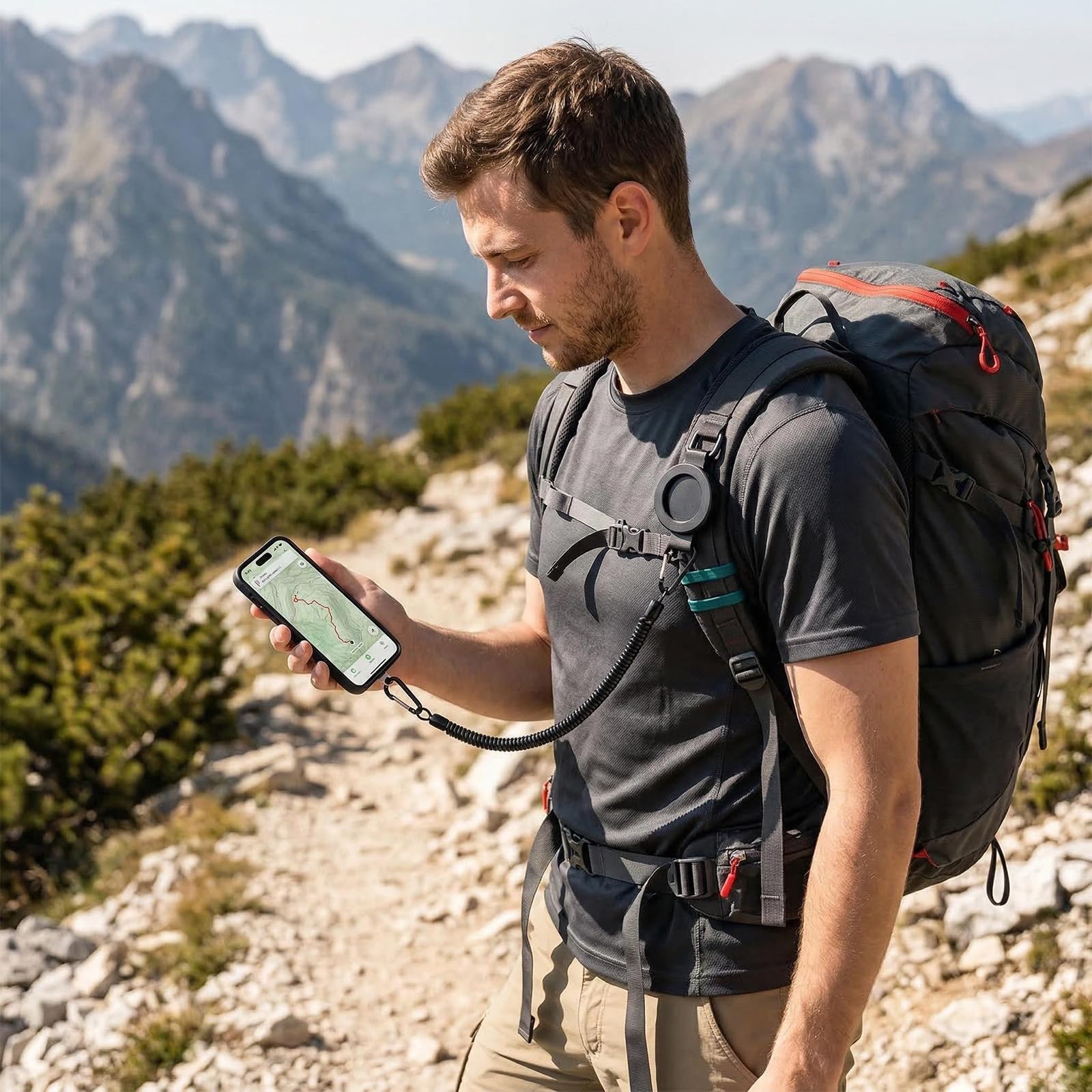 Clip magnético para teléfono móvil, soporte magnético con pinza de fijación en correa de mochila, ideal para senderismo y actividades al aire libre