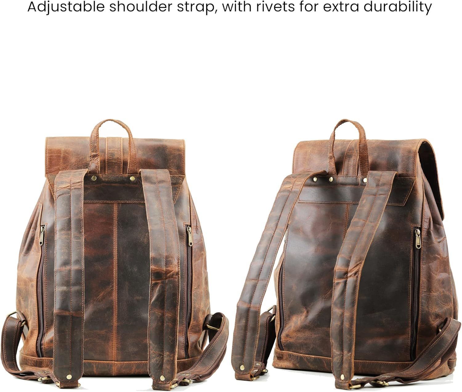 Handmade World Retro Buffalo Hunter Leather Rucksack 17 Inch Laptop Backpack Trailblaze Expedition Travel knapsack College Book Hiking Bag - Image 7