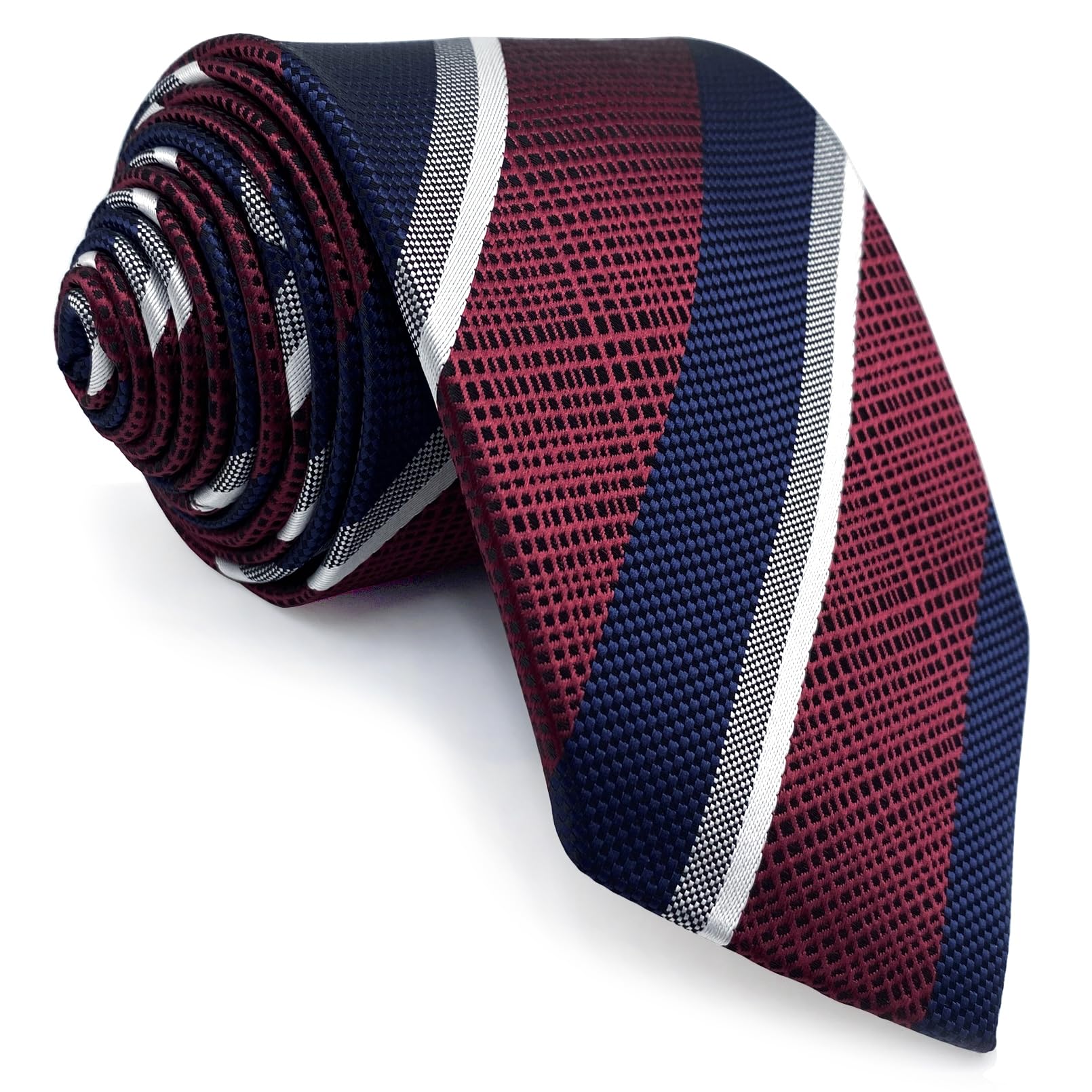 Juego de corbatas cuadradas de bolsillo para hombre, diseño de rayas, satén, talla XL, A79. 3