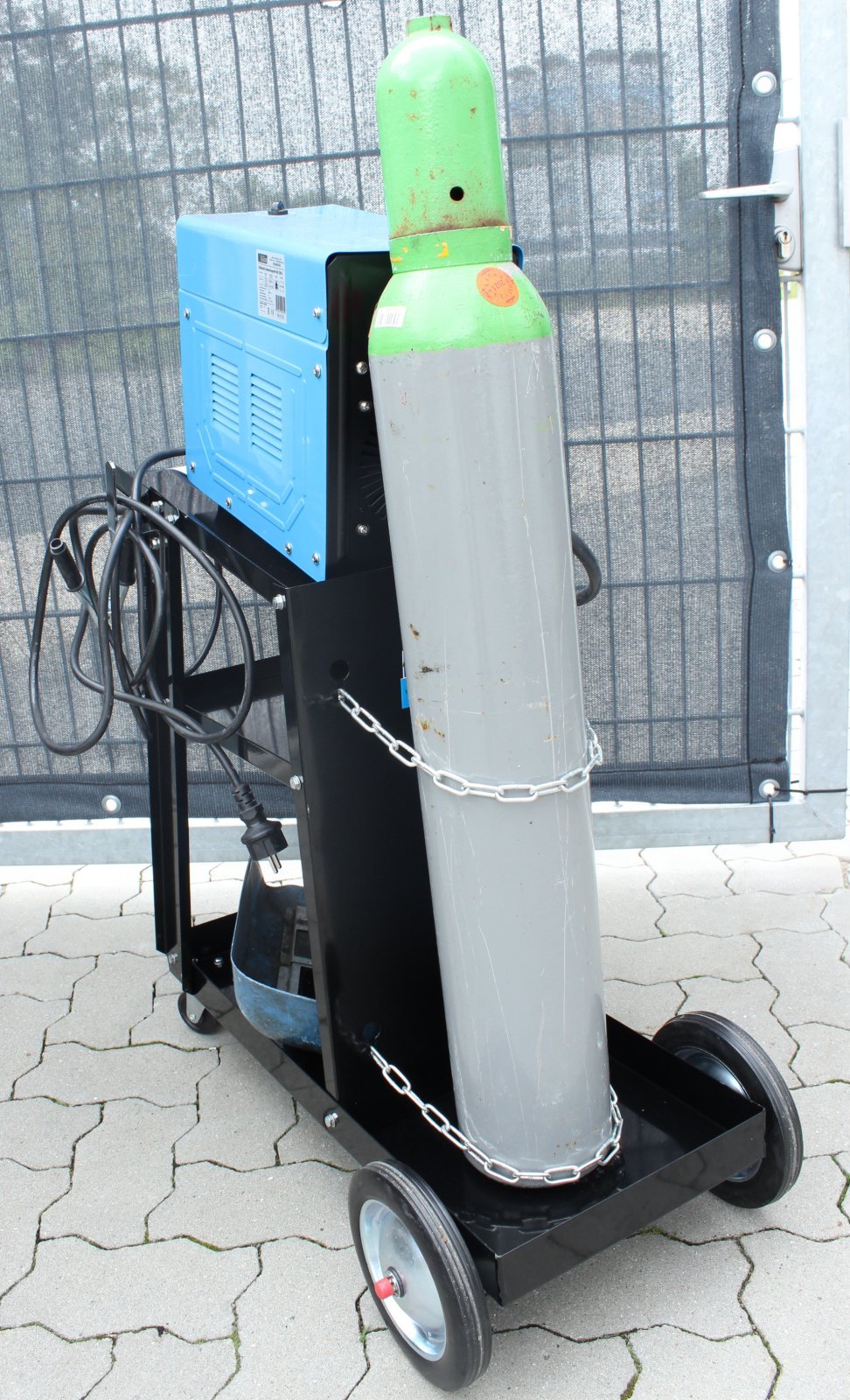 TRUTZHOLM mobiler Schweißwagen 80 kg mit 3 Ablagefächern Werkstattwagen Schweißgerätewagen Flaschenwagen mit Ketten zur SIcherung