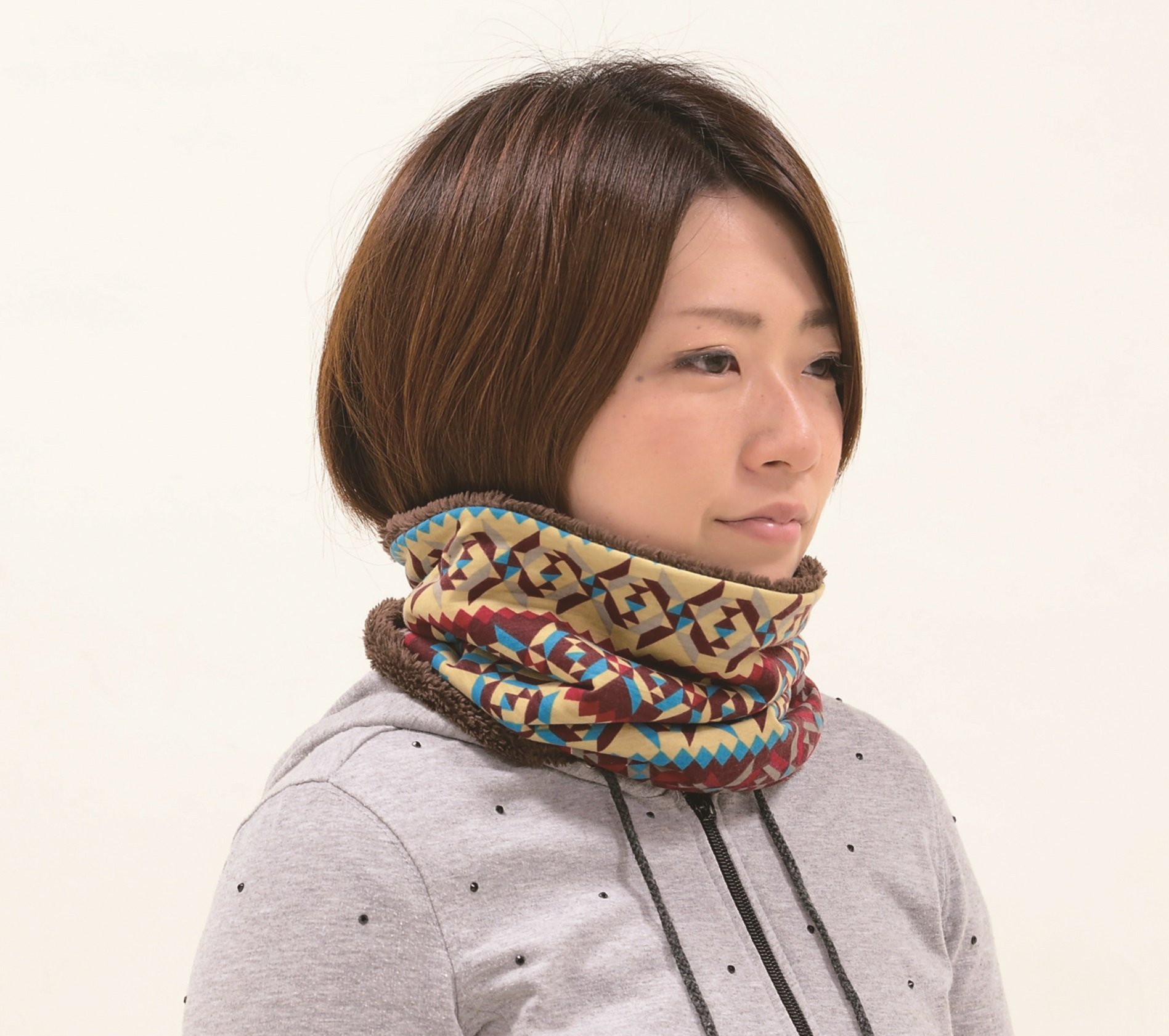 キャピタル　マフラー　ネックウォーマー 送料無料 】スヌード ネックウォーマー ダブル マフラー レディース