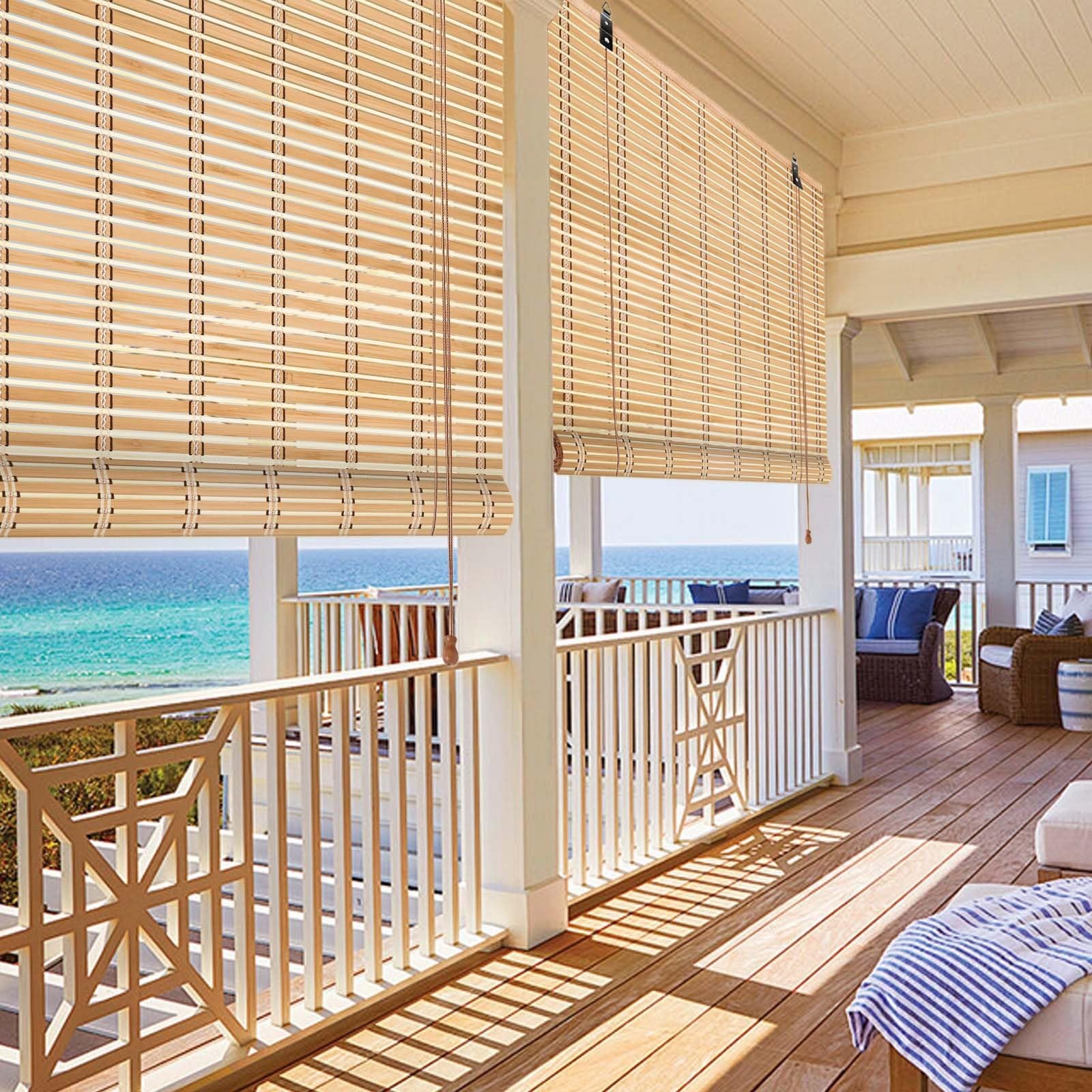 Natürlich Bambusrollo Rollo Bambus 45 50 60 70 80 90 100 110 120 130 140 150 160 170 180cm Breit Retro-Raffrollos Mit Lifter Lichtfilter Retro Bambus Rollo Jalousine Atmungsaktiver Balkon Dekoration