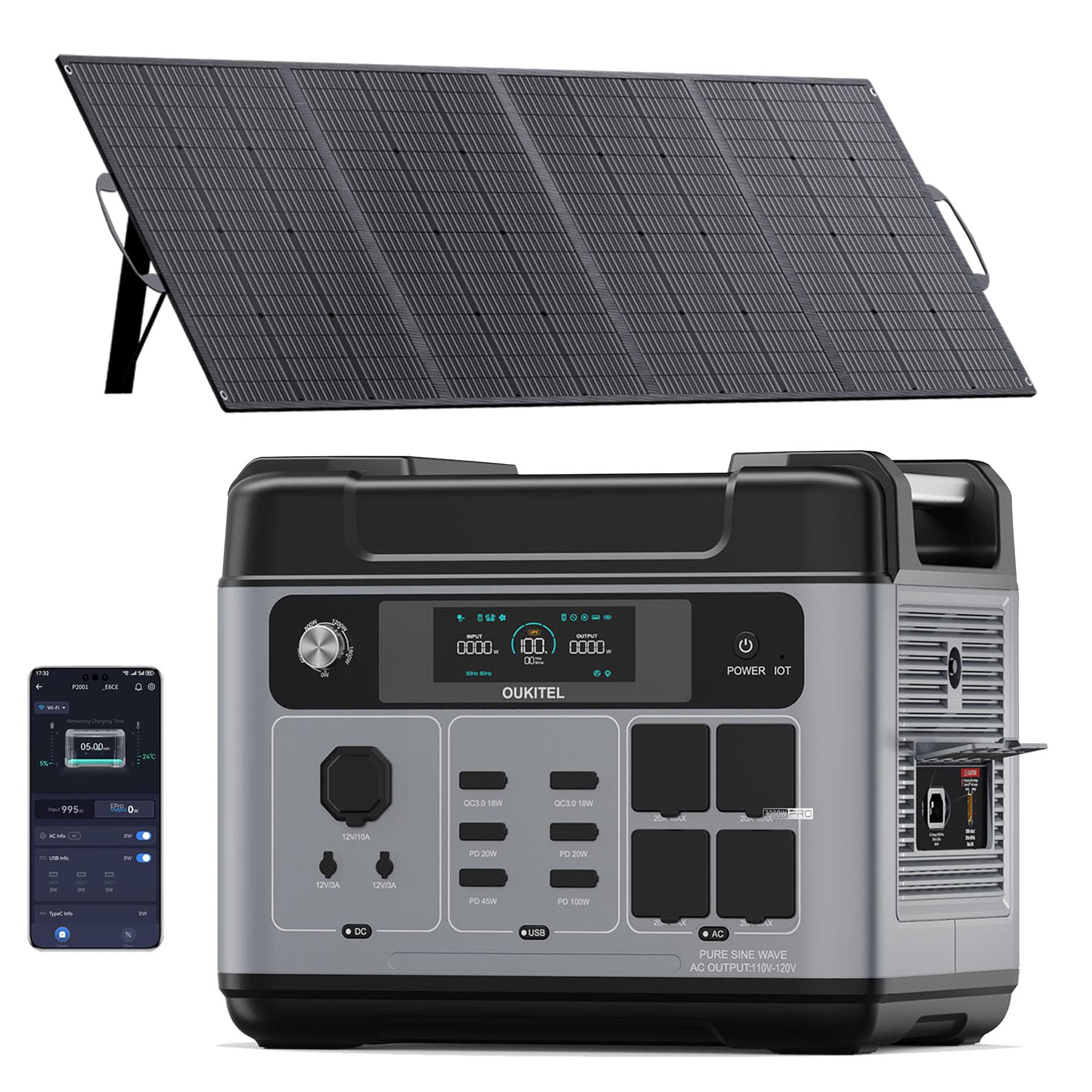OUKITEL P2001E Pro Solar Generator 3200W Solargenerator