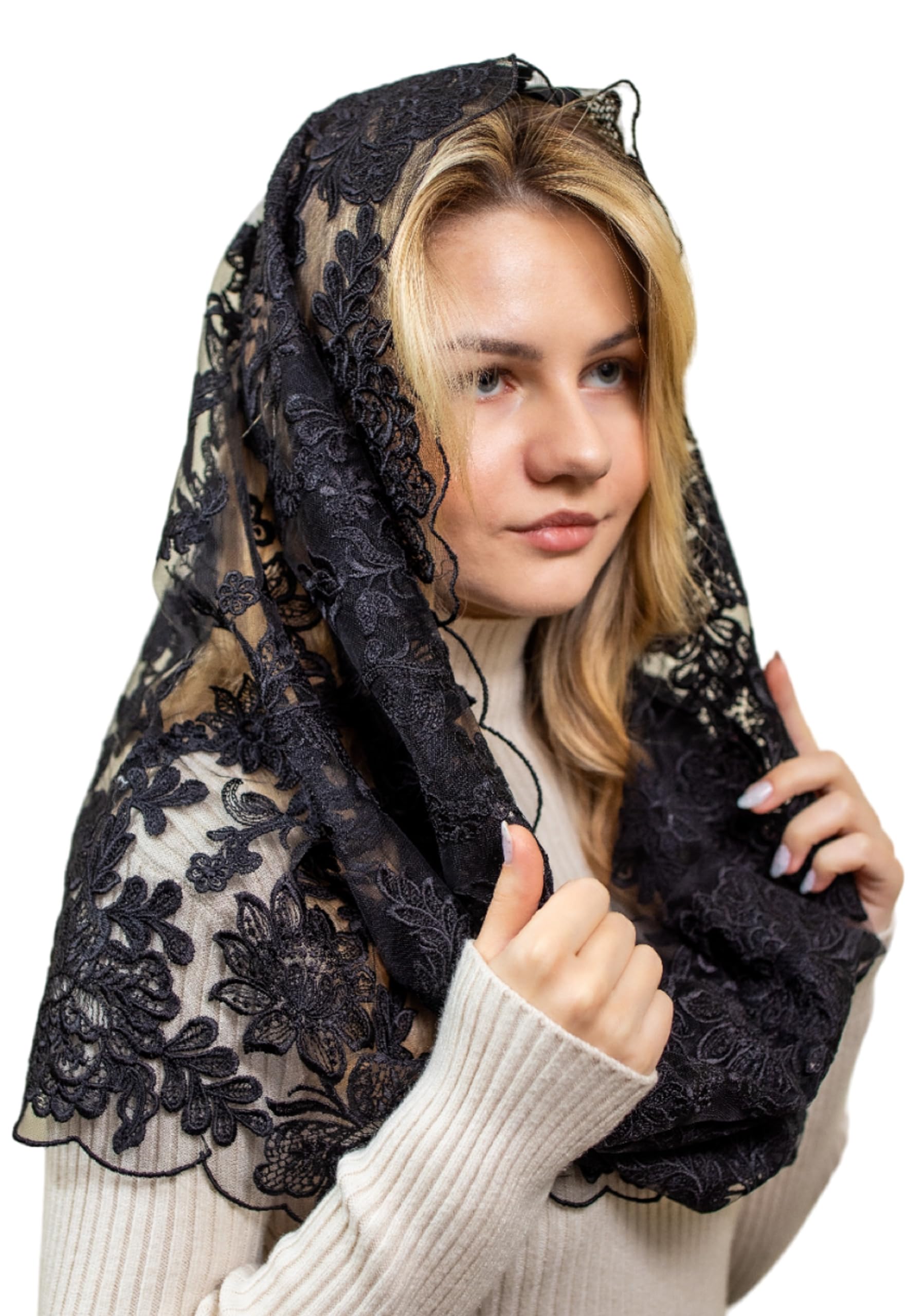 Maria Veils Catholic Mantilla Mass Infinity Veil Church Lace Veil Spanish Chapel Church Veil Women Cathedral Mass Infinity