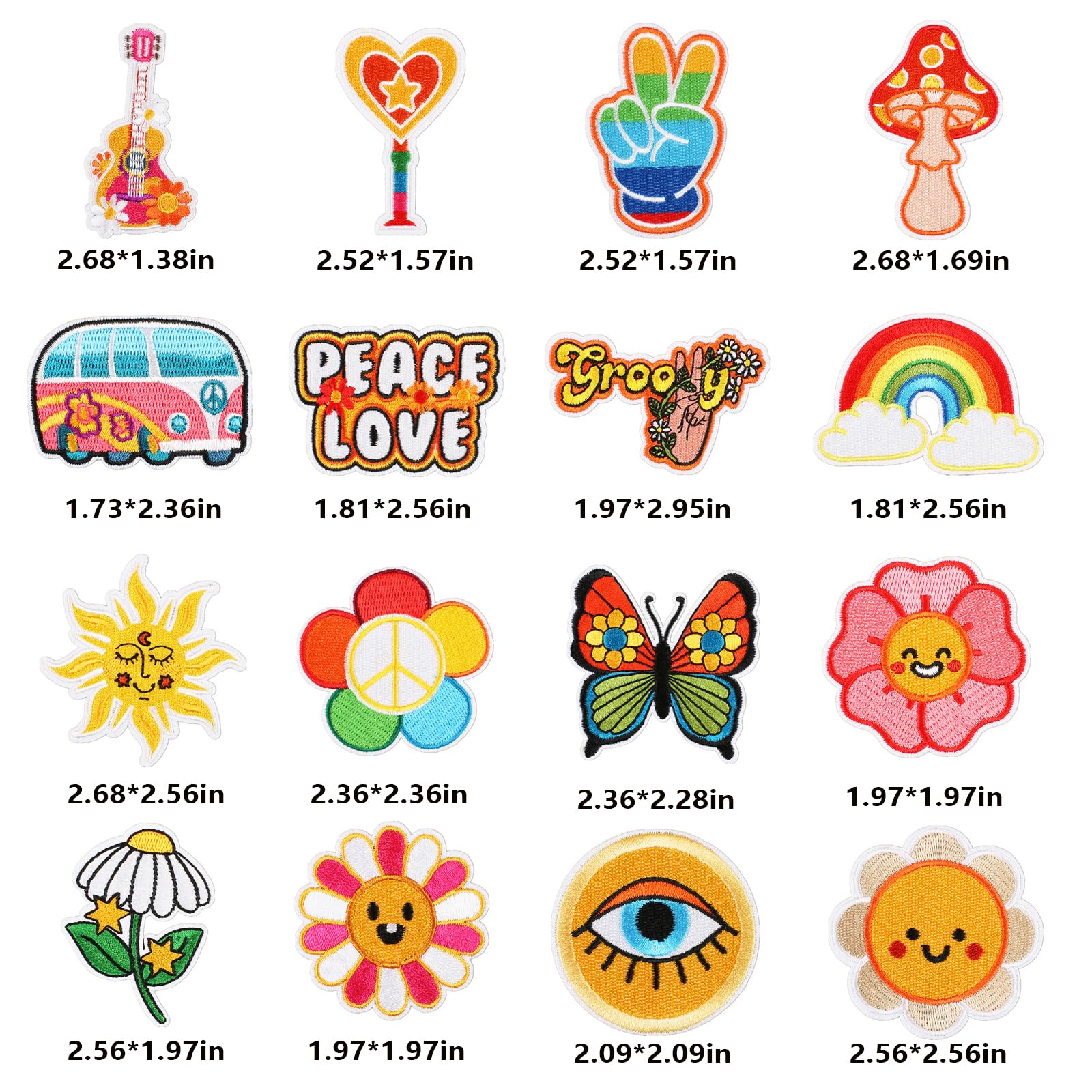 GEBAUM 40 Pièces Patch Thermocollant Vetement Colorés, Broderie Patch, 20 Coeurs Et 20 - 11
