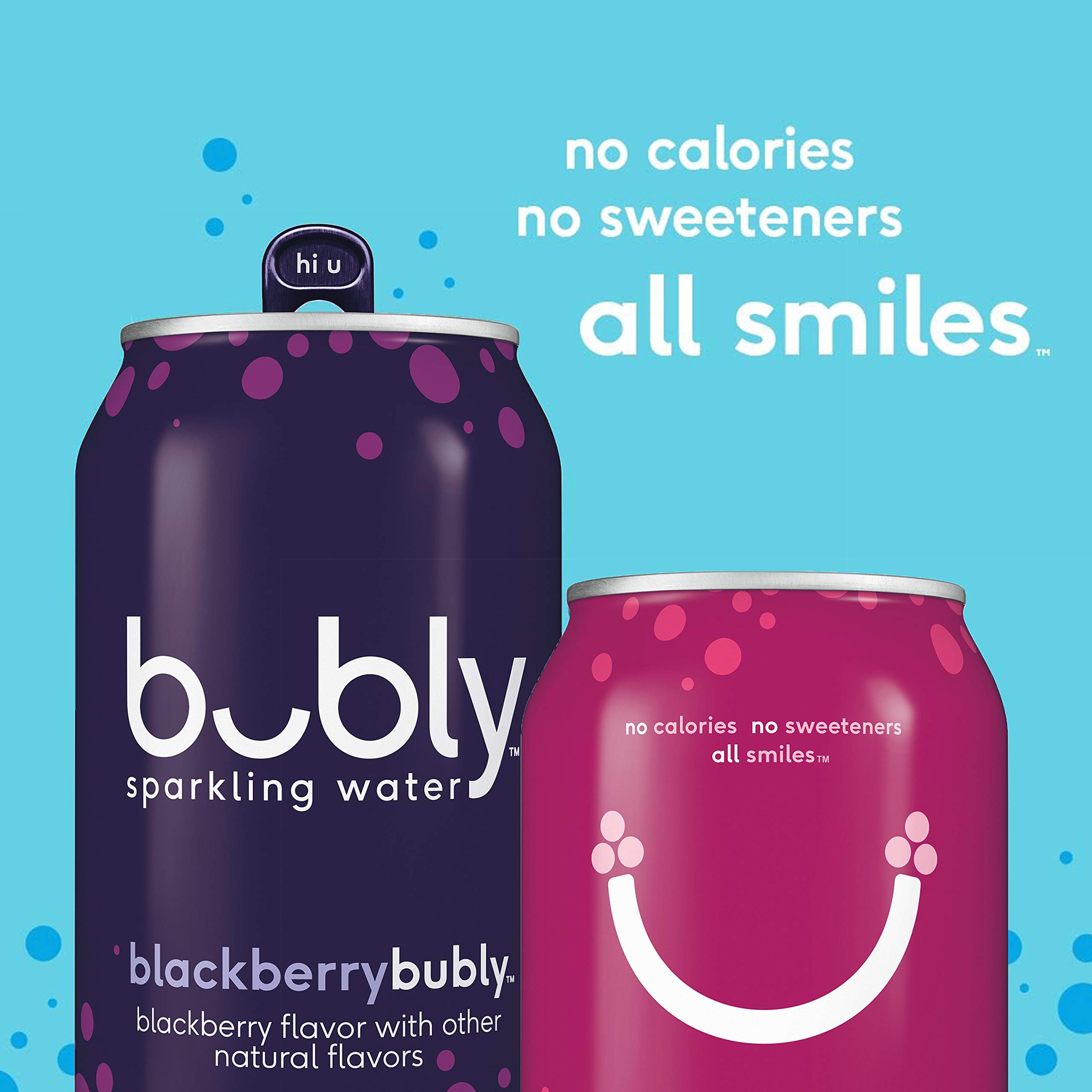 bubly Sparkling Water, Blueberry Pomegranate, 12 fl oz Cans (8 Pack