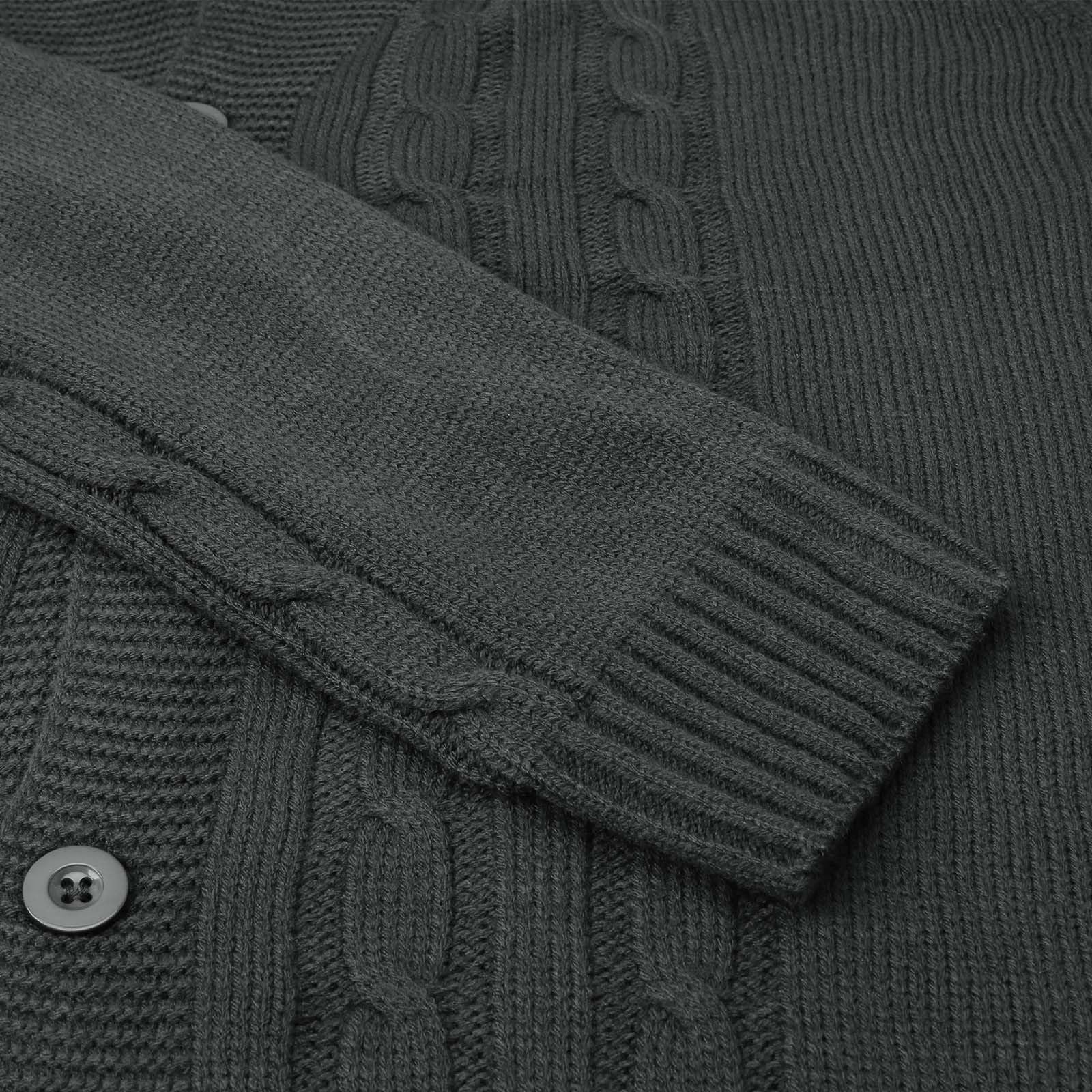 Cardigan Hombre Punto, Botones para Chaqueta Hombre con Cuello En V Manga Larga Suéter De Punto con Botones Elegante Ajustado Cárdigan Ligero con Bolsillos para Exterior El Ocio