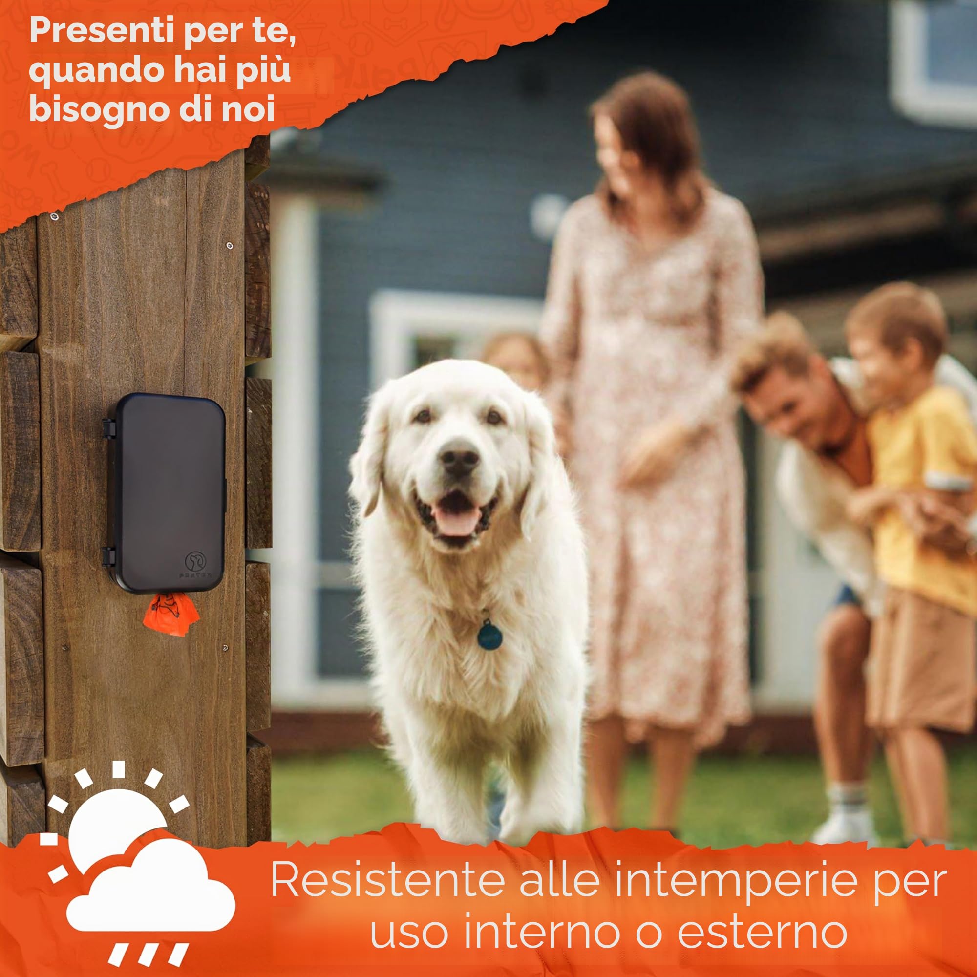 Pexter Dispenser per sacchetti per escrementi di cani, per esterni o interni, supporto a parete da attaccare o avvitare, contenitore per sacchetti per escrementi da esterno, include 4 rotoli per