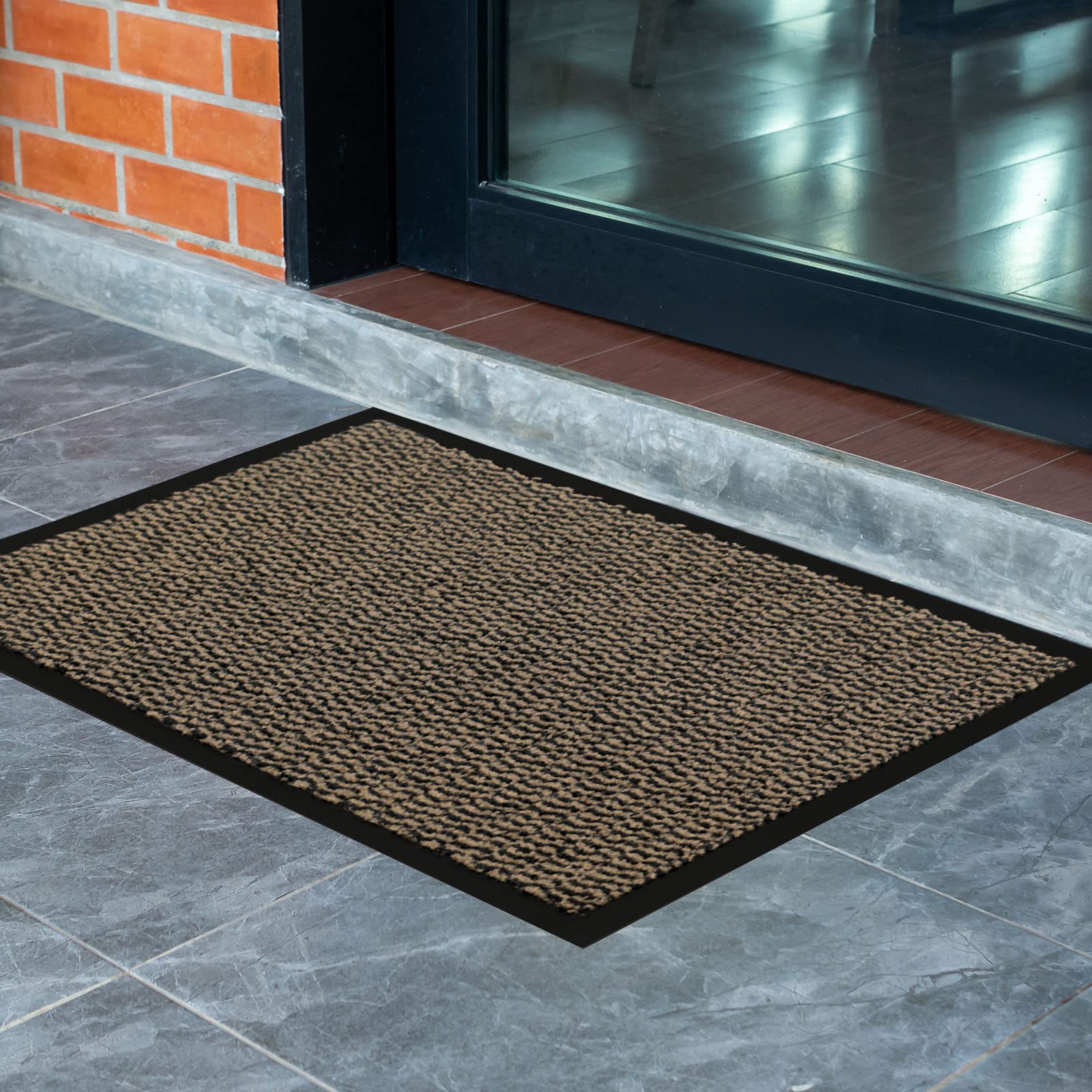 Schmutzfangmatte STAR - Sauberlaufmatte meliert - Braun 120x180 cm | Klassische Fußmatte in vielen Größen für innen und außen - Türmatte für Eingangsbereiche - Fußabstreifer für Haustür