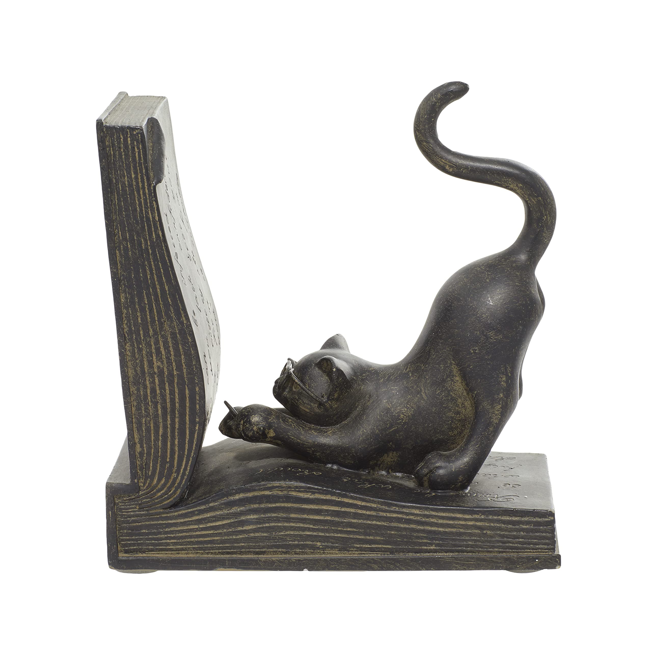 Deco 79 Gato de Polystone sujetalibros Par para Libros Lovers- (44690)
