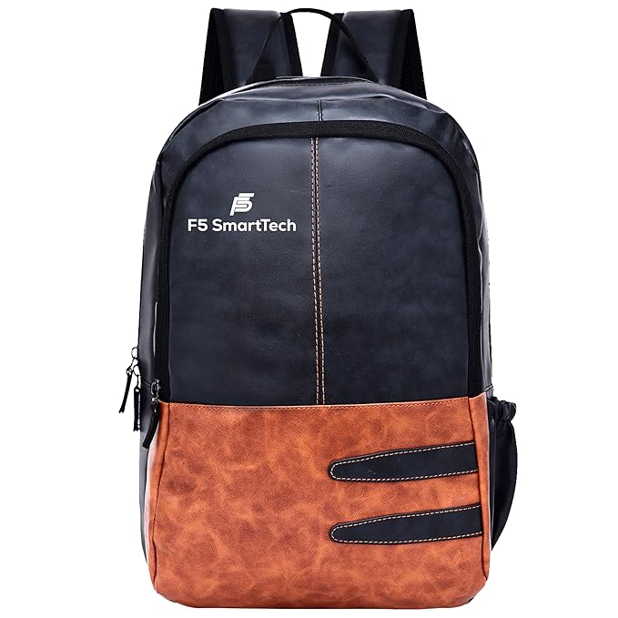 20L Small Faux Leather Water Resistant Anti Theft Laptop Backpack for 16 Inch Laptop/Backpack for Men/Women (Navy)