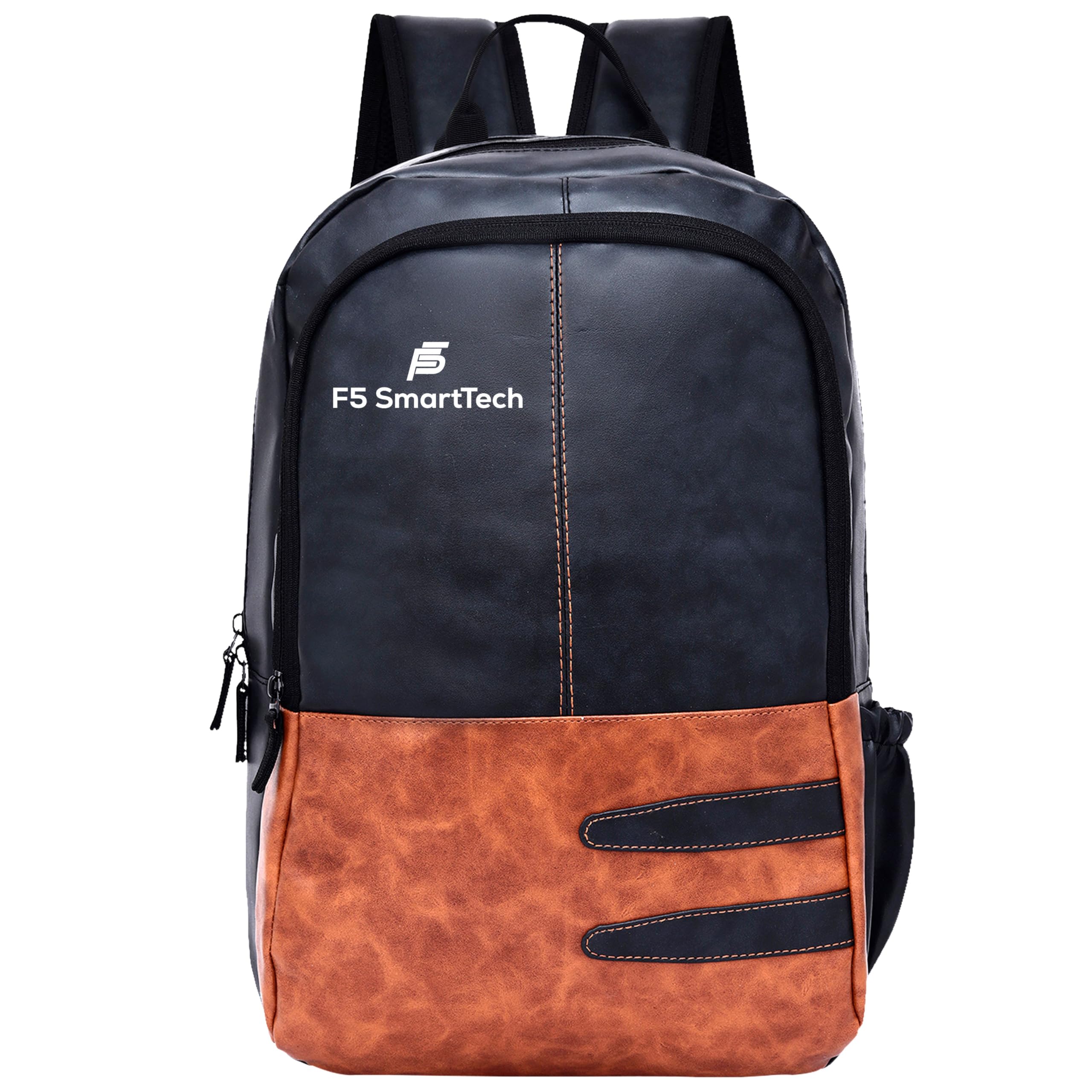 F5 SmartTech 20L Small Faux Leather Water Resistant Anti Theft Laptop Backpack for 16 Inch Laptop/Backpack for Men/Women (Navy)-image-20