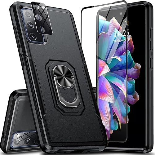 Oneagle Funda para Samsung Galaxy S20 FE 5G, 4 en 1 S20 Fe 5G con protector de pantalla de vidrio 9H + protector de lente integrado soporte de Oneagle Funda para Samsung Galaxy S20 FE 5G, 4 en 1 S20 Fe 5G con protector de pantalla de vidrio 9H + protector de lente integrado soporte de