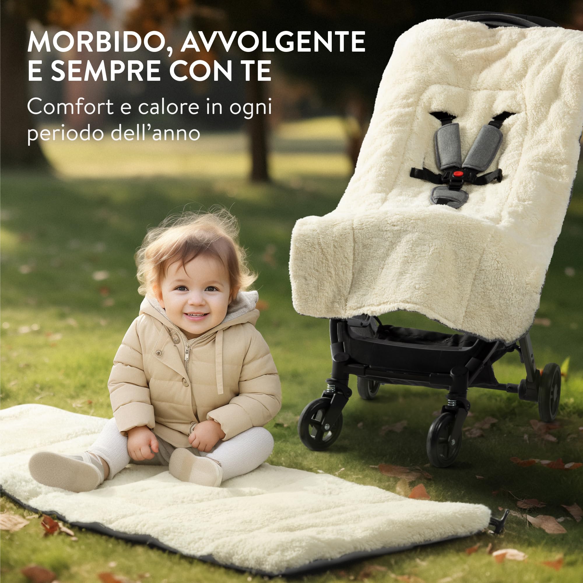 Navaris Sacco Passeggino Invernale Extra Large - Sacco Termico Passeggino Universale Grande - Coprigambe Carrozzina Neonato Bambino - Impermeabile con Cerniera - Da 12 a 48 Mesi - Grigio Chiaro