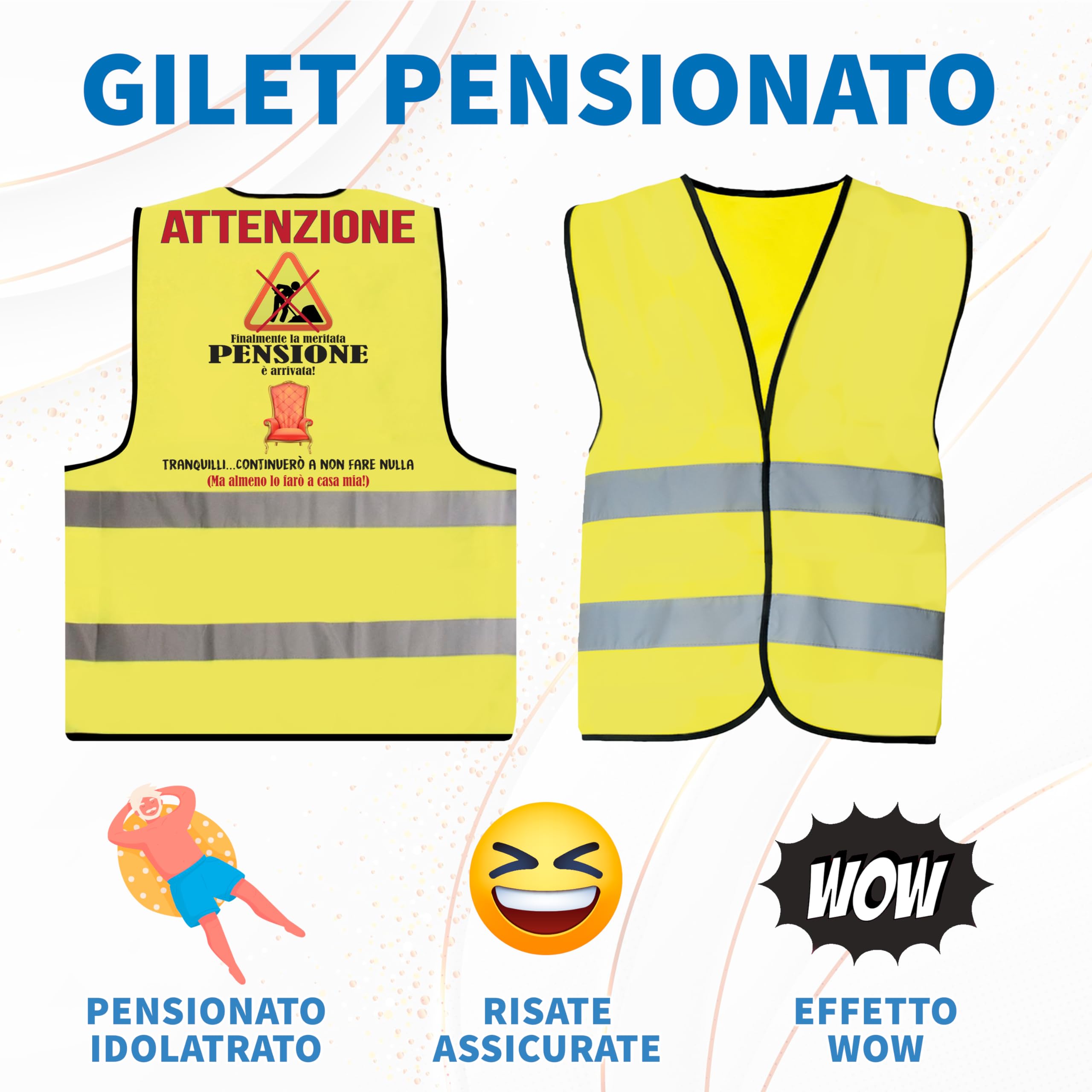 Gilet Pensione Divertente - Idea Regalo Pensione Uomo Originale - Regali per Pensione Gadget Scherzi Pensionato Originali