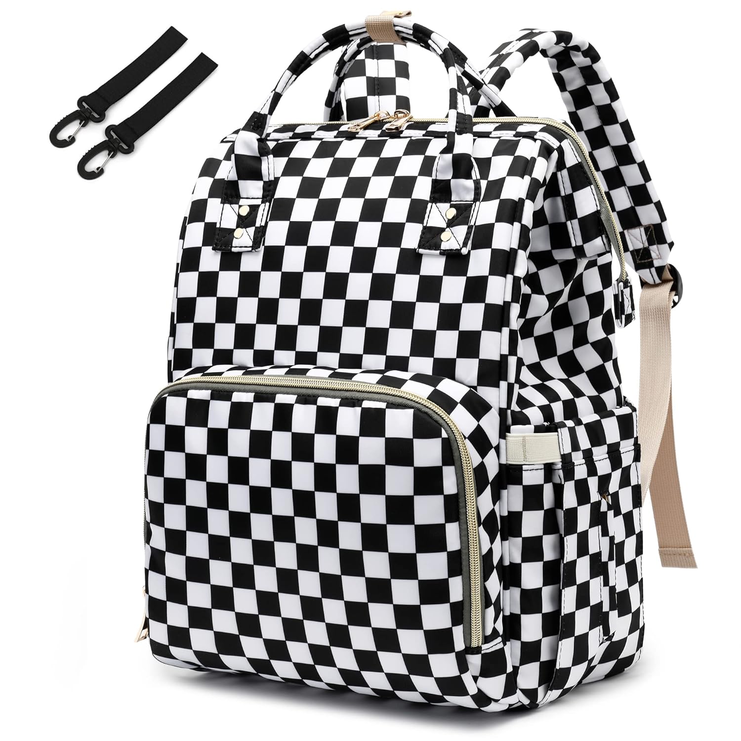 Checkered Diaper Bag Backpack for Baby Girls, Mom Waterproof Large Nappy Bags for Women Checkered Diaper Bag Backpack for Baby Girls, Mom Waterproof Large Nappy Bags for Women