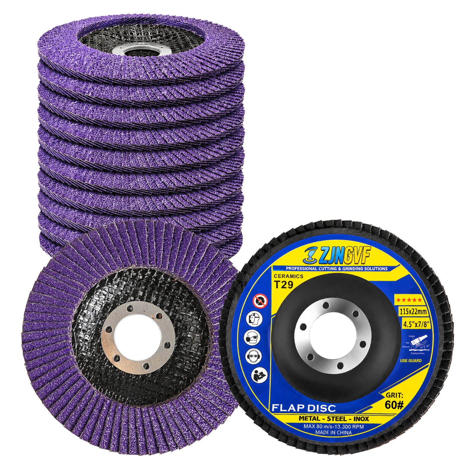 Purple Ceramic Flap Discs - Angle Grinder Abrasives -9