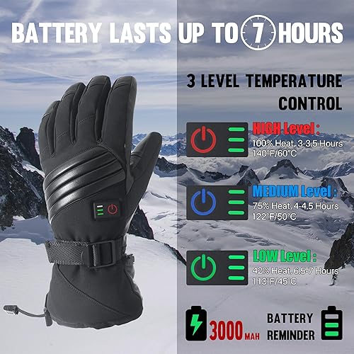 Miniatura 2 de Guantes de trabajo con aislamiento impermeable, guantes térmicos de invierno para hombres y mujeres, compatible con pantalla táctil, guantes de