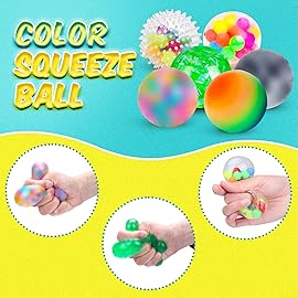 24 Pack Stress Balls, Squishy Balls, Squeeze Balls for Adults, Stress Relief Balls, Prize Box Stuffers, Party Favors