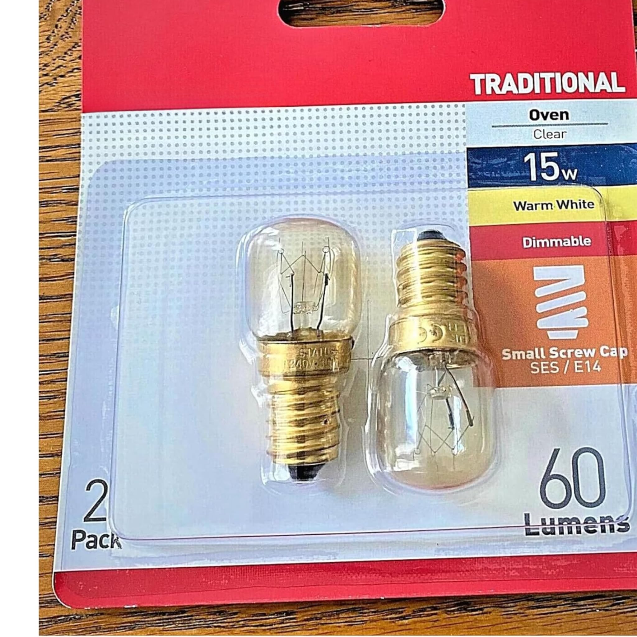 Thingymabob Oven Light Bulbs, 15W Dimmable, E14 Base, Warm White, Pack of 2, Clear - Image 3