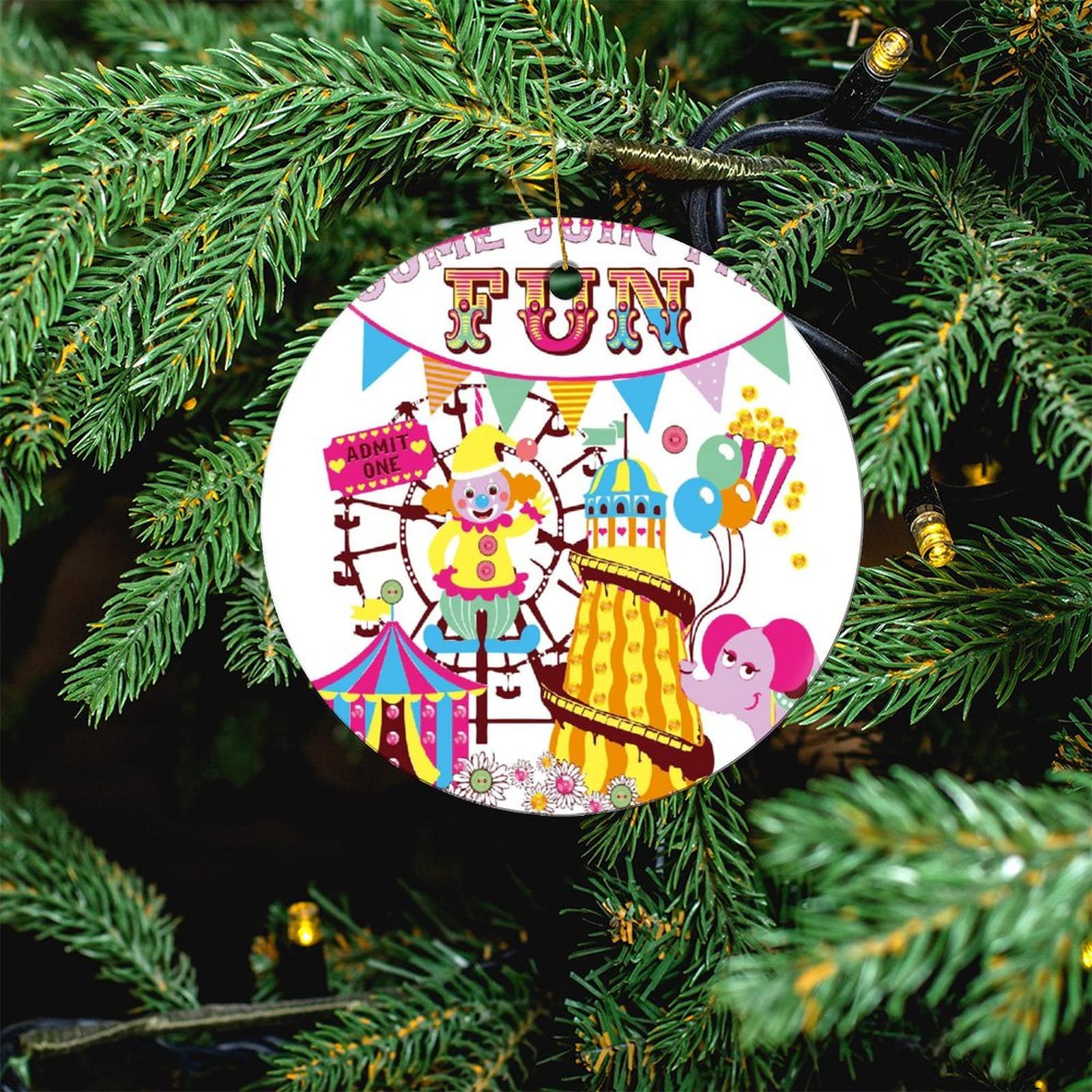 CartoonSouvenirs regalos personalizados ronda estrella de Navidad artesanía de cerámica decoración del hogar; decoraciones de árbol de Navidad