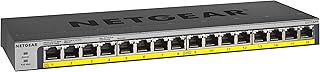 NETGEAR 16-Port Gigabit Ethernet Unmanaged PoE Switch (GS116PP) - with 16 x PoE+ @ 183W, Desktop/Rackmount, and ProSAFE Lifetime Protection