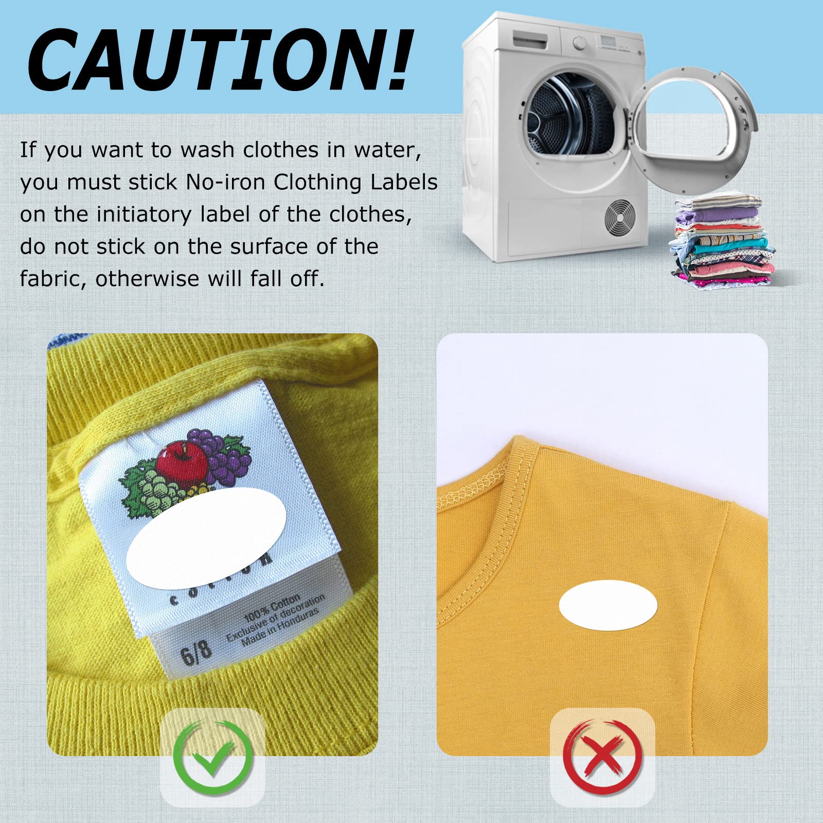 Buy 130PCS NoIron Clothing Labels, Waterproof Name Labels Kid Labels Writable Fabric Labels for