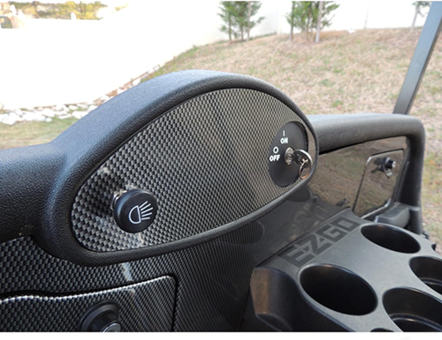 RHOX Red Hawk DASH-0084 Dash Cover Plate Compatible with/Replacement for E-Z-GO RXV Fleet Carbon Fiber Golf Carts