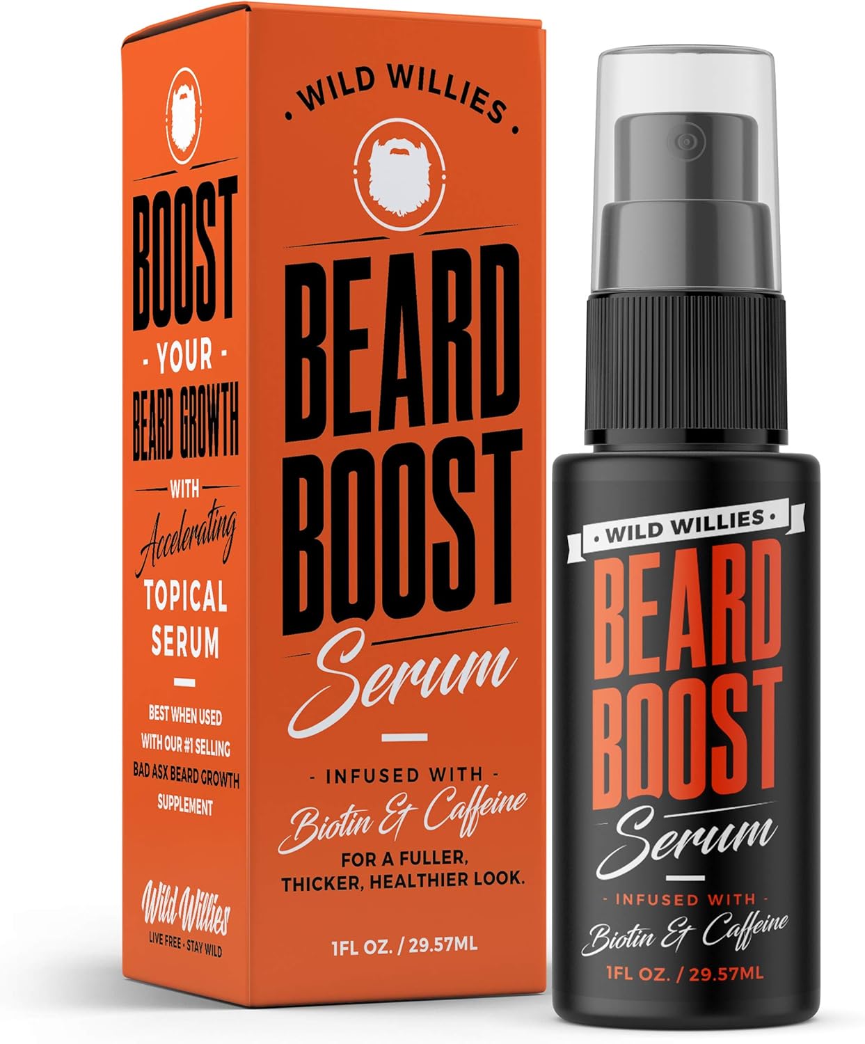 Beard Growth Serum with Biotin & Caffeine by Wild Willies Natural