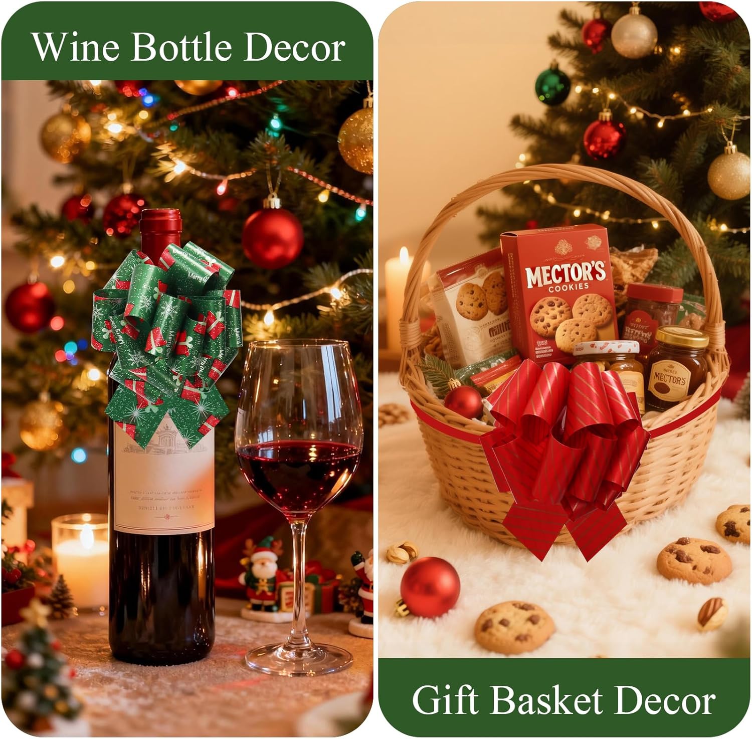 12 PCS Christmas Bows for Gift Wrapping,5 inch Large Xmas Holiday Pull Bows for Present,Gift Baskets,Wine Bottles,Bouquet,Christmas Wrapping Decorations [Mix Color] - Image 5