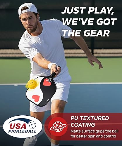 Miniatura 6 de Warping Point Juego de 2 palas de pickleball aprobadas por USAPA, juego de pickleball de fibra de vidrio, duraderas y ligeras, paquete de 2 con