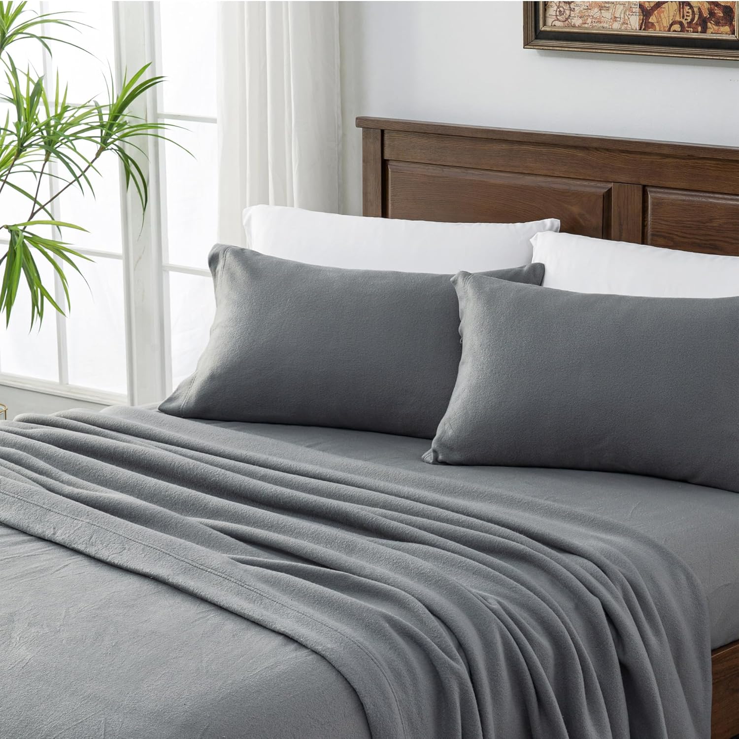 Softan Twin Micro Fleece Sheets Set 3Piece Single Polar Velvet Fleece Bed Sets with 15" Deep