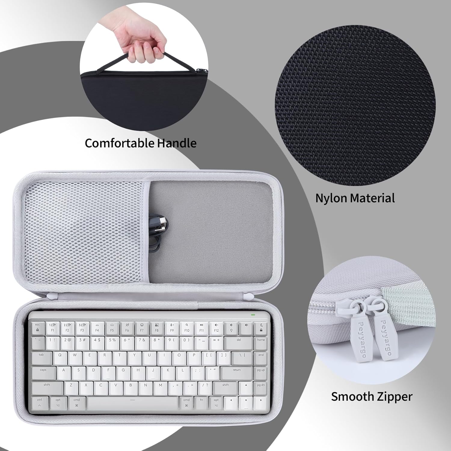 Case Compatible with Logitech MX Mechanical Mini Wireless Illuminated Keyboard (Pale Grey) - Image 5