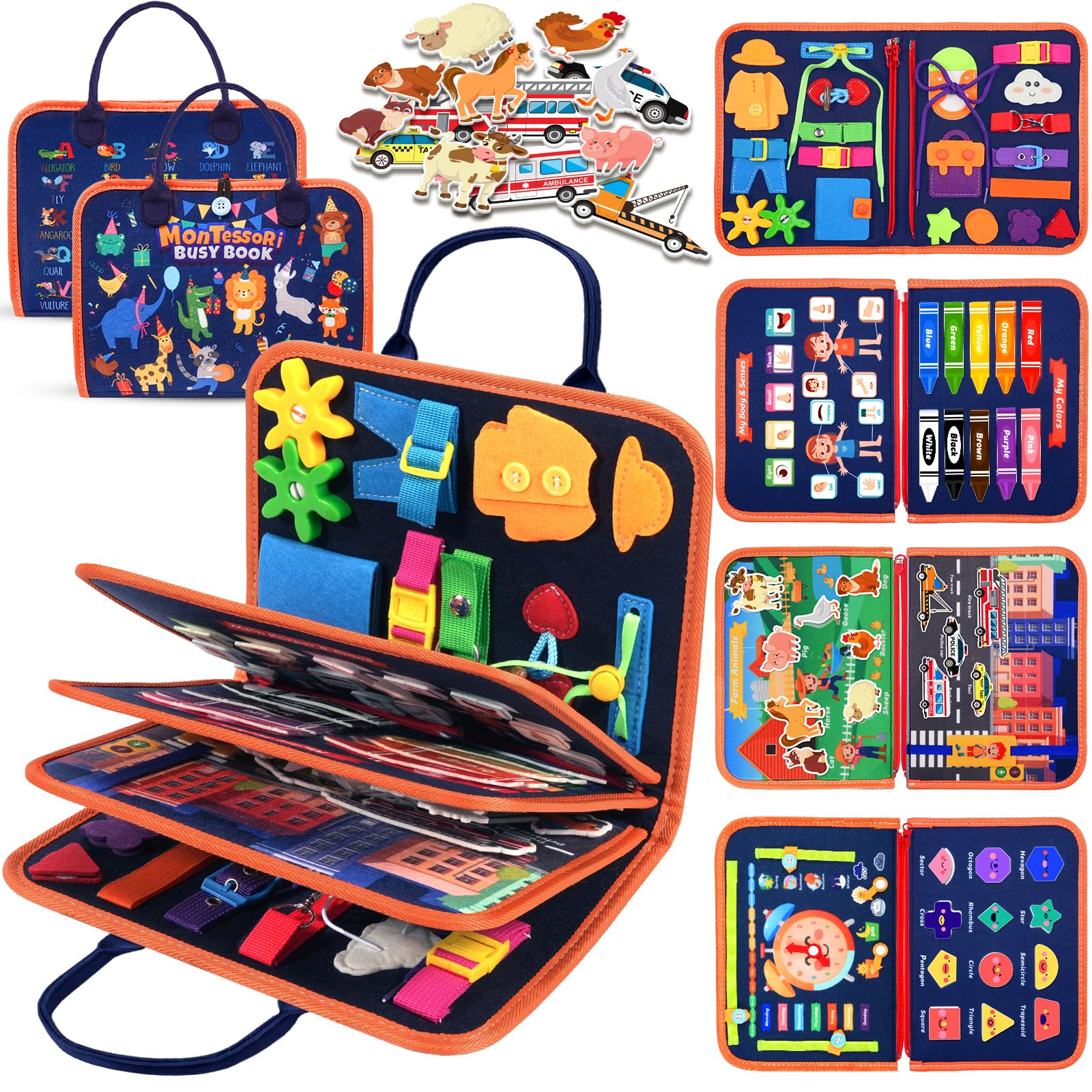 Toddler Toys Busy Board - Montessori Toys for 1-5 Year Old Boy Girl Gifts