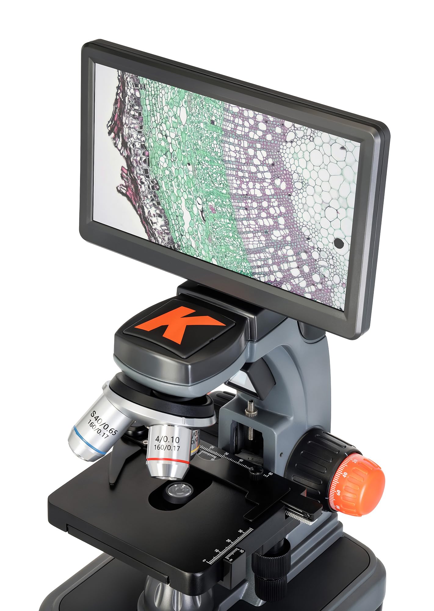 Levenhuk Kelvin Touch KM5 Fotomicroscopio, Microscopio Digital 50x-1900x Aumento Pantalla Táctil LCD 7", para Adultos y Estudiantes, Luces LED Platina Mecánica, Foto 2K Vídeo Full HD, Tarjeta 16GB | Aumento Pantalla Táctil LCD 7", para Adultos y Estudiant