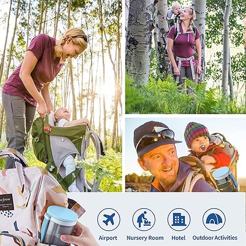 Miniatura 5 de Kit limpiador de biberones esencial de viaje para bebés con cepillo de silicona para botellas, estante de secado a presión integrado, cepillo de