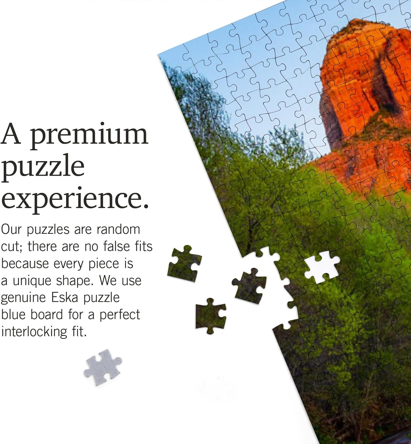 Lantern Press Sedona, Arizona, Oak Creek and Cathedral Rock 1000 Piece Jigsaw Puzzle for Adults, Made in USA with Reference Poster