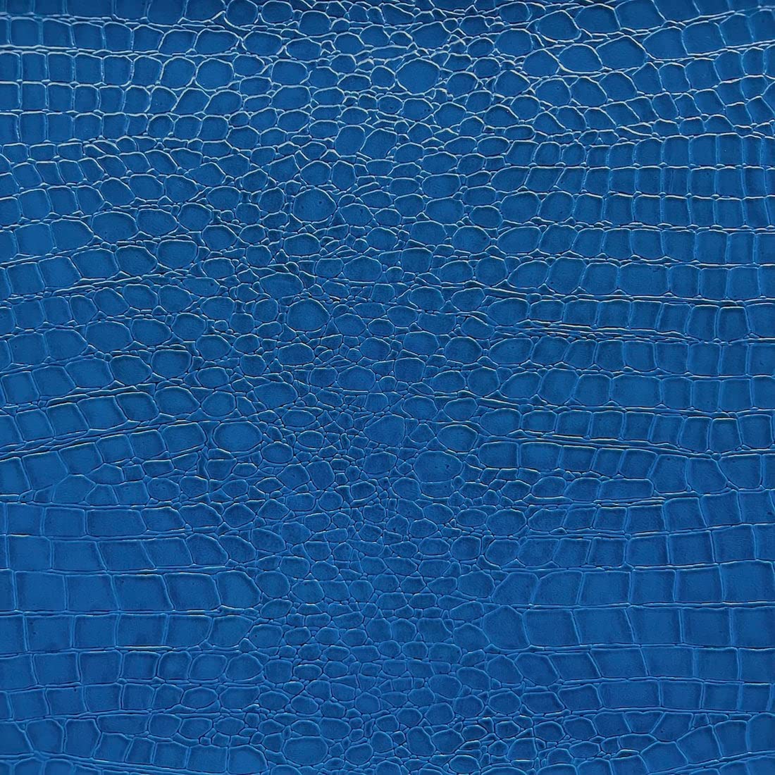 Cobalt Blue Faux Crocodile Vinyl Upholstery Crafting Fabric - Sold by The Yard - 56"