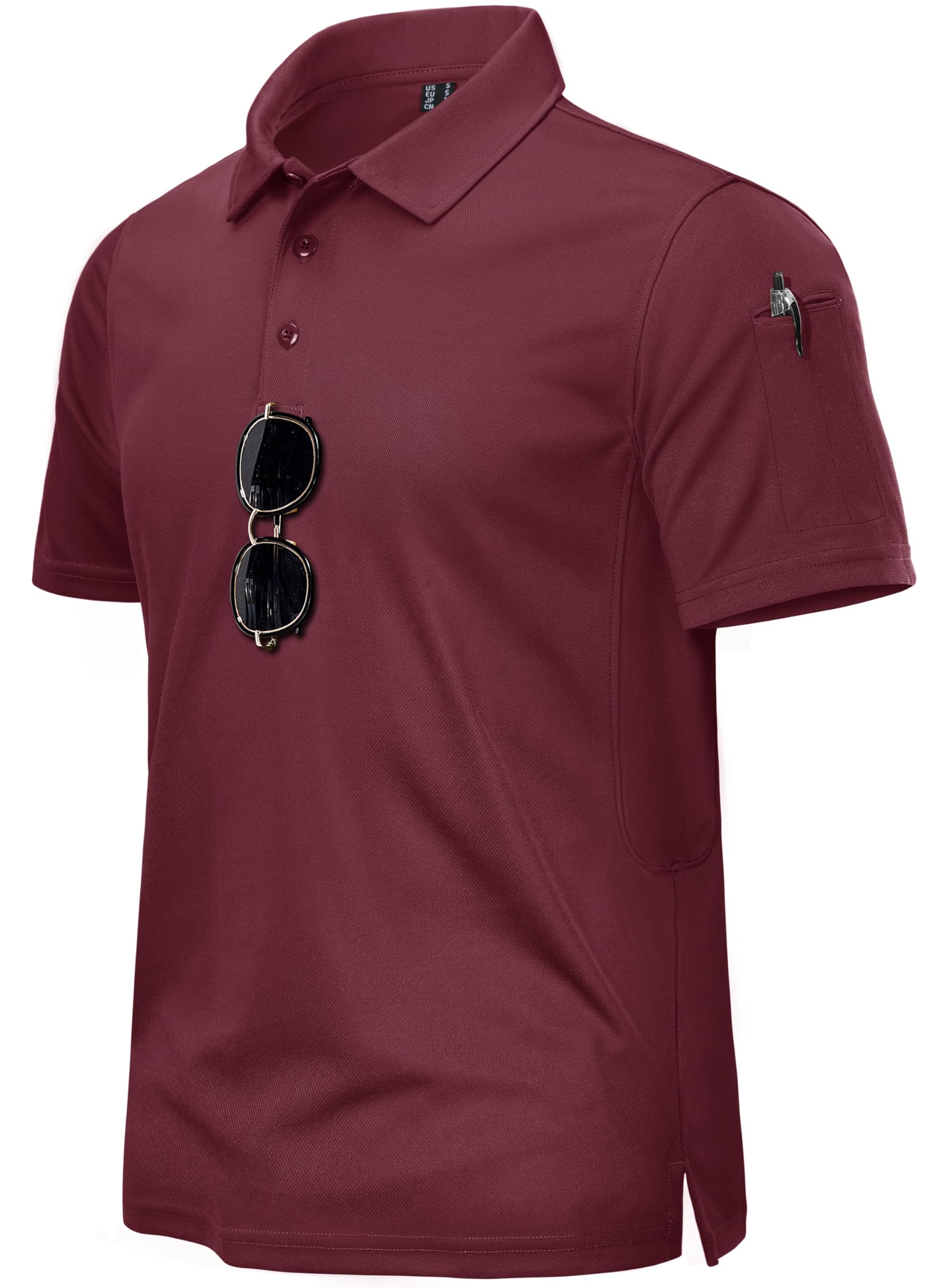 TACVASEN Poloshirt Herren Kurzarm Golf Polo Shirts Funktionsshirt Sommer Polohemd Atmungsaktive Sport Tshirts