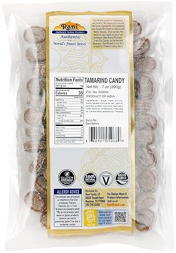 Miniatura 3 de Caramelo de tamarindo Rani, 7 onzas (7.05 oz)  Indian Tasty Treats  Vegano  Apto para gluten  Sin OMG  Origen indio
