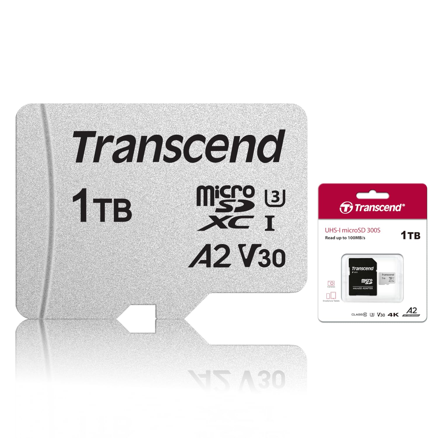 Transcend 1TB microSDXC Micro SD Card A2 V30 UHS-I U3 C10, Up to 100MB/s, 4K UHD Video Memory Card with Adapter for Nintendo Switch, Steam Deck, ROG Ally, MSI Claw, GoPro, DJI, Insta360, Action Camera