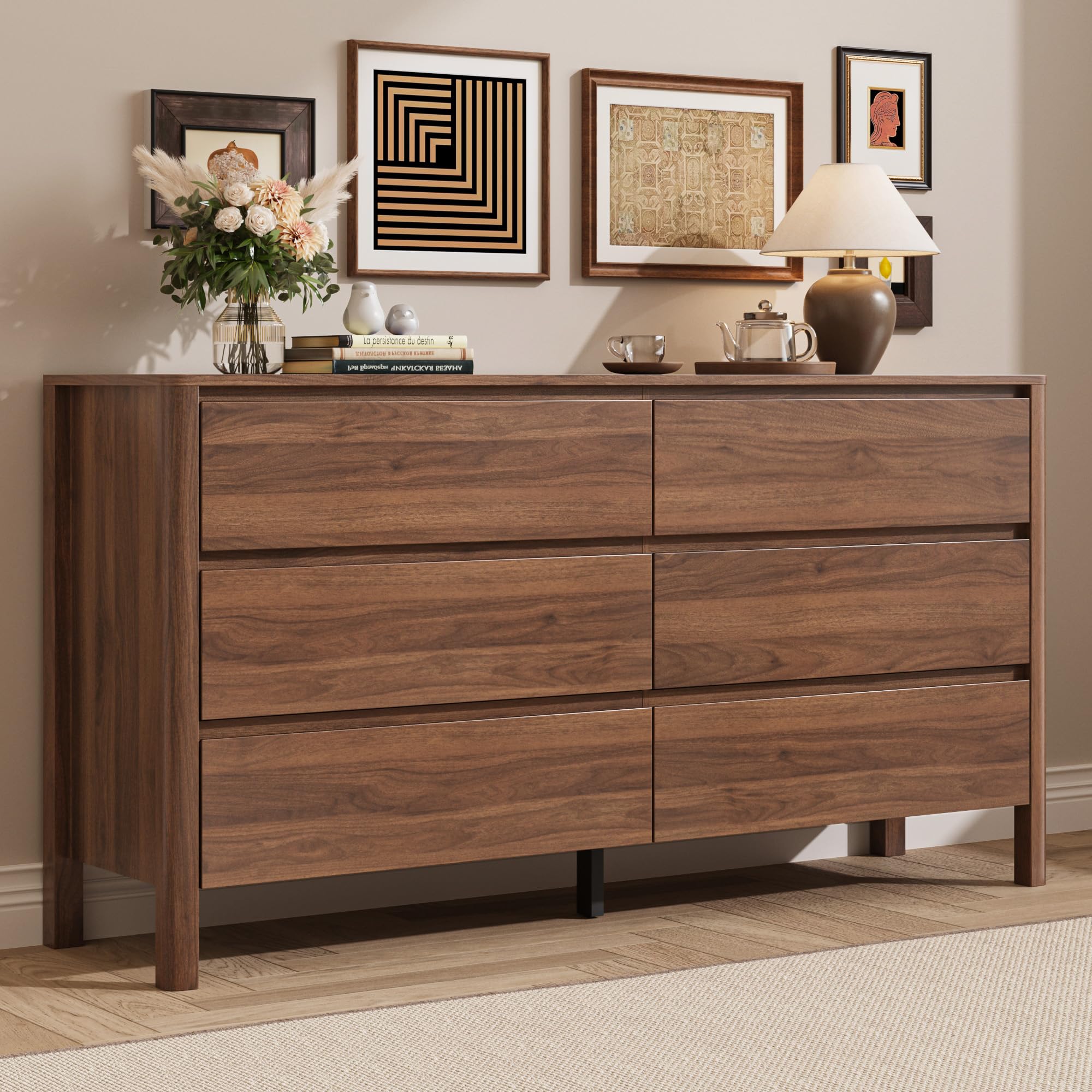 MAISONARIA 6-Drawer Walnut