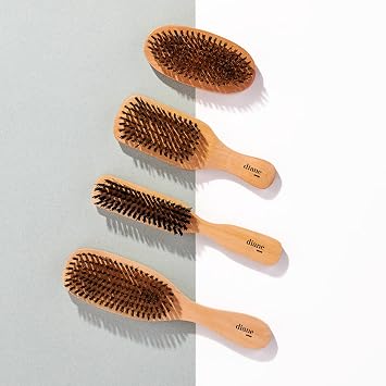 Diane Reinforced Boar Bristle Wave Brush for Men and Barbers Hard Bristles for Thick to Coarse Hair Use for Detangling, Smoothing, Wave Styles, Restore Shine and Texture
