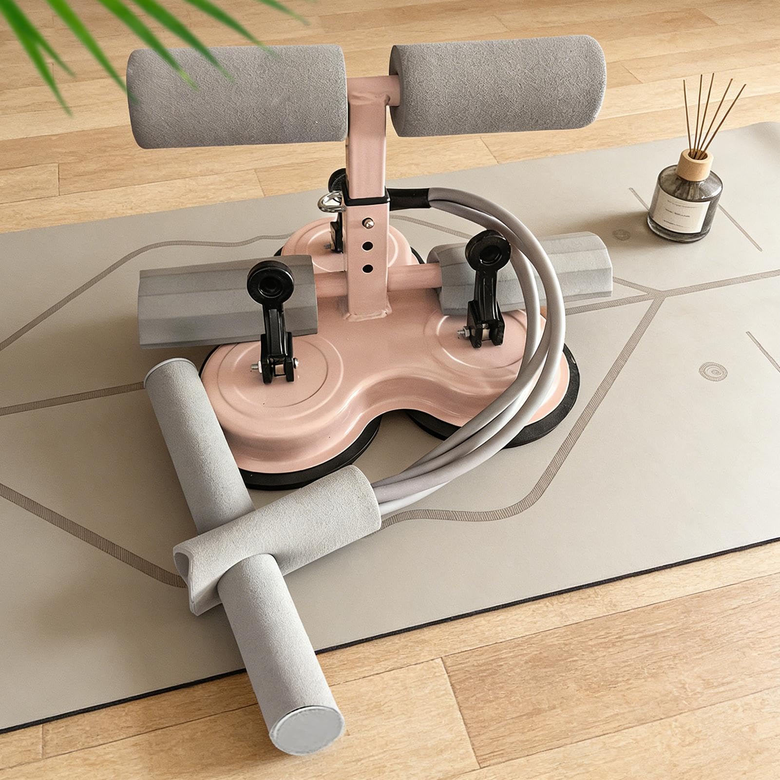 Ab Machine for Home – przenośny przyrząd do ćwiczeń, antypoślizgowy sprzęt z przyssawką z ergonomicznym podparciem, trenażer spalania tłuszczu z fitness wewnątrz i na zewnątrz, maszyna do treningu